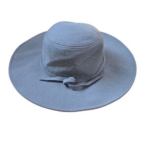 Leith Gray Wool Blend Wide Brim Hat OS